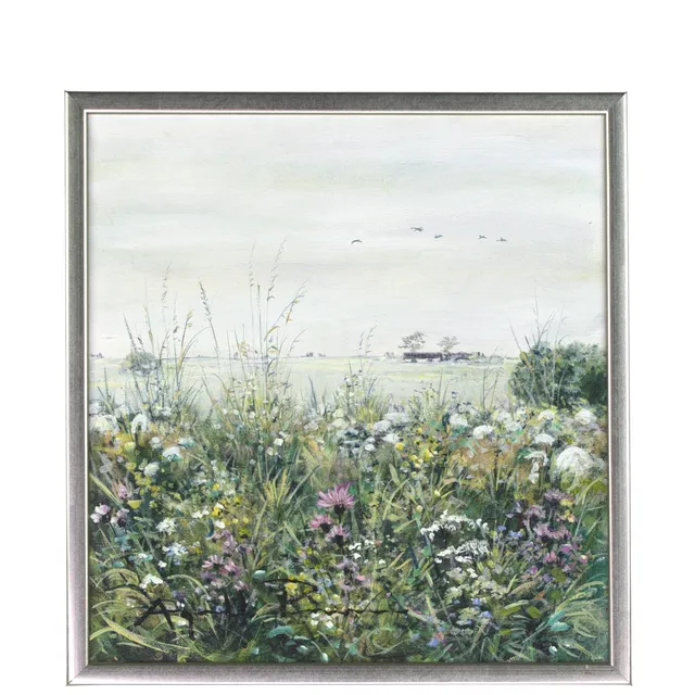 AGNETA PERSSON. Olja på duk, blomsteräng, signerad.