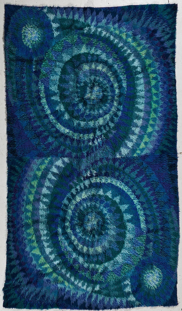 MARJATTA METSOVAARA. ”Simpukka”, ryamatta, för Oy Finnrya AB. — Carpets — Stockholms Auktionsverk Sickla