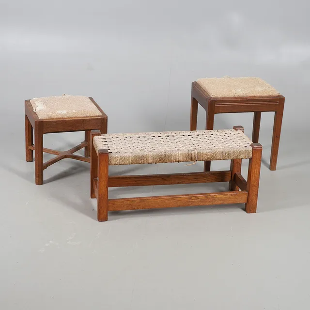 GORDON RUSSELL - TWO COTSWOLD SCHOOL STOOLS.