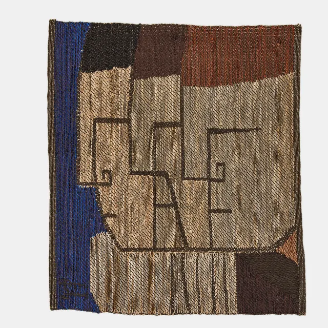 DORA JUNG. Vävnad, detalj ur väggbonaden "The Churchmen" 1960-tal, linne.
