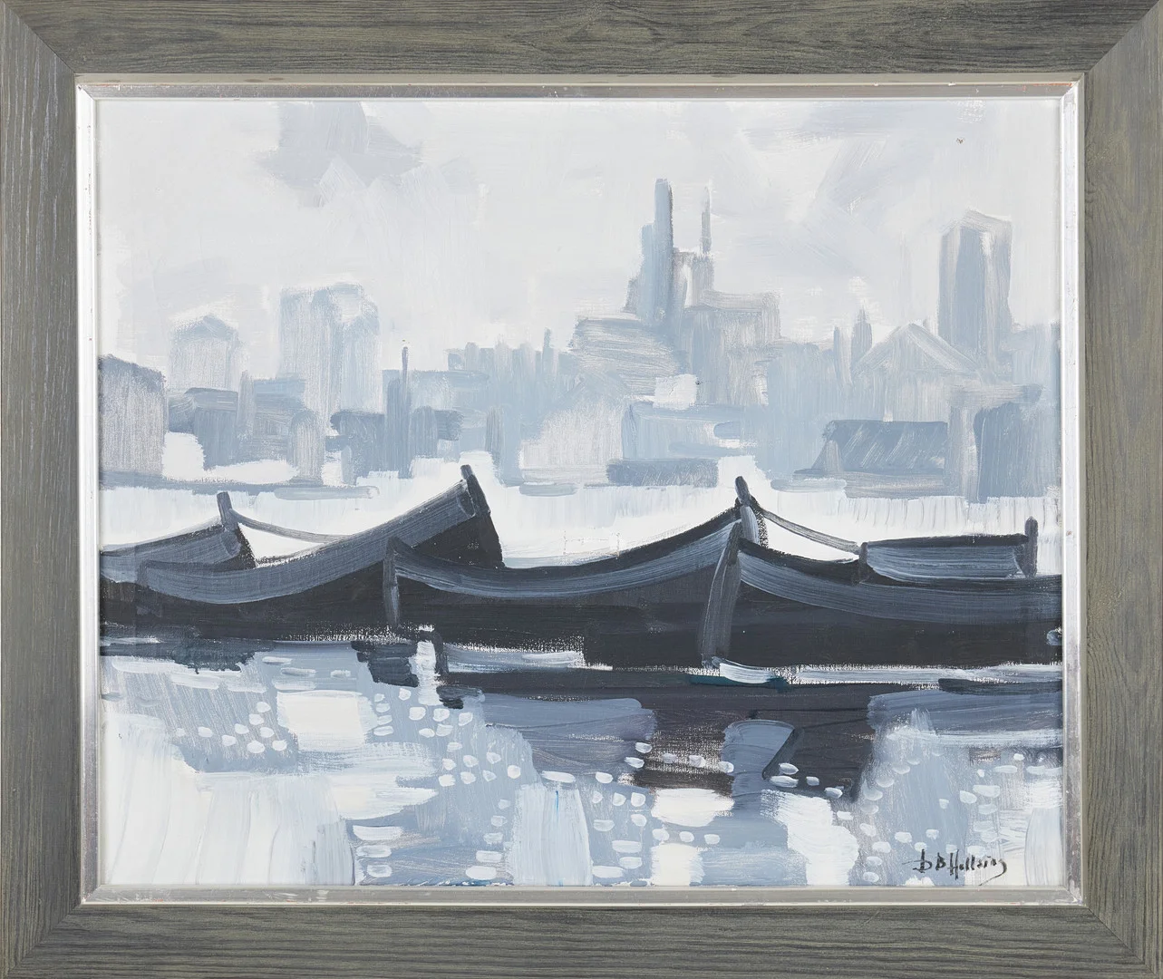 DAG BJÖRN HELLSING (FÖDD 1923). marina motiv, 2 st, olja på pannå samt olja på duk, signerad DB Hellsing. — Paintings — Stockholms Auktionsverk Magasin 5