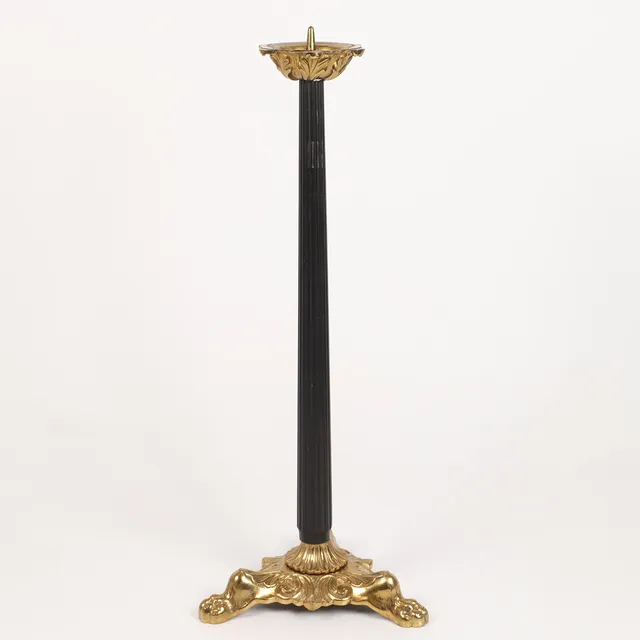 LJUSSTAKE, mässing/trä, empirestil.