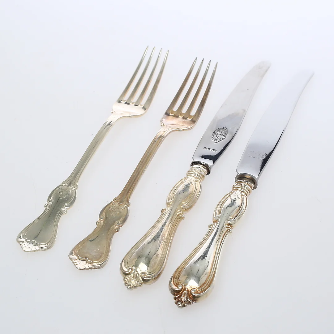 SMÖRGÅSBESTICK, 31 delar, silver, "Olga", GAB, 1900-tal. — Silver — Auktionshuset Kolonn