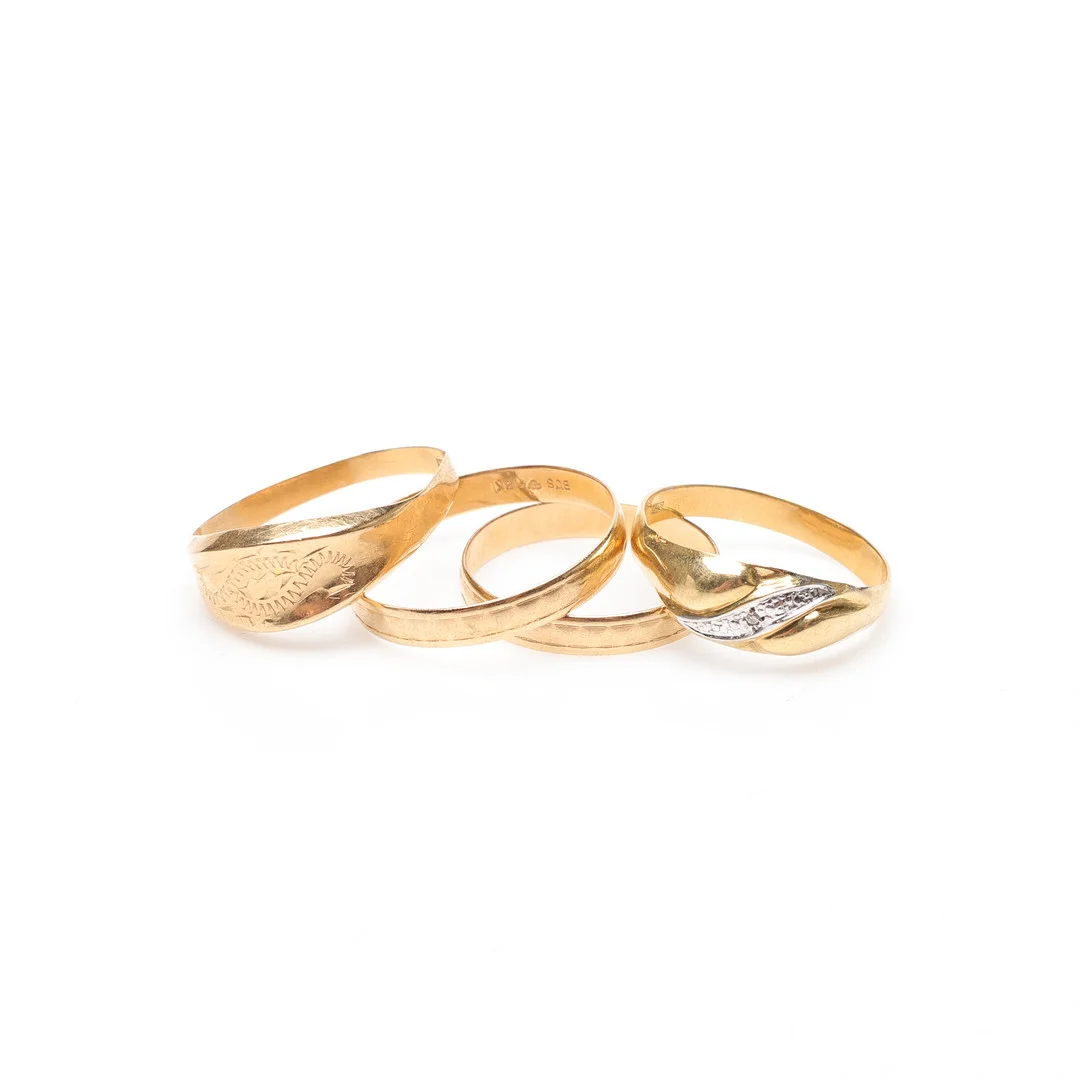 4 RINGAR, bla skrot, 18K, Guld, vikt cirka 6,6 gram. — Rings — Gomér & Andersson Linköping