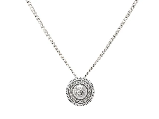HÄNGE MED KEDJA, silver, diamanter, bredd 11 mm, längd 42 cm, vikt 4,0 g.