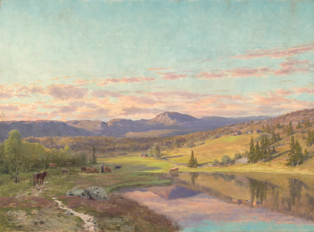 Skredsvig, Christian — Sommerkveld ved Tovstjern, 1914 — Kunst/Maleri — Blomqvist