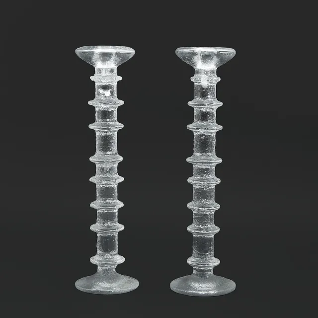 TIMO SARPANEVA. Ljusstakar "Festivo", 2 st, glas, Iittala.