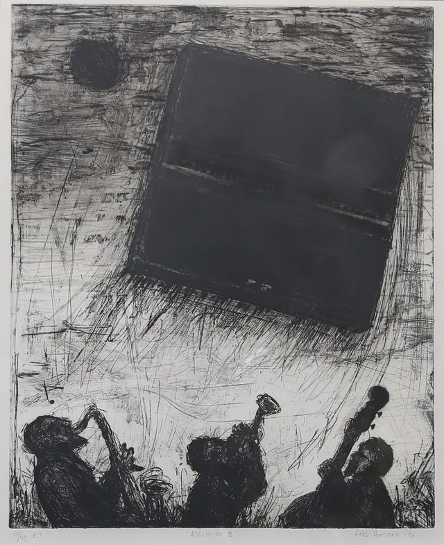 LARS HOFFSTEN. etsning, ET ''ascension II'', signerad samt daterad.