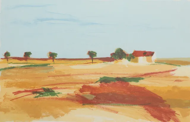 ANDERS PALMÉR. Färglitografi, landskapsmotiv, signerad, numrerad 378/450.