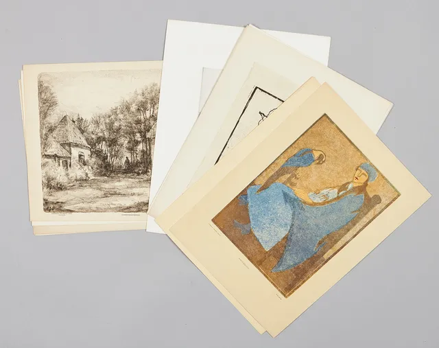 FÖRENINGEN FÖR GRAFISK KONST. Blad ur portföljerna 1921 och 1922. Alla signerade i plåten/stenen.