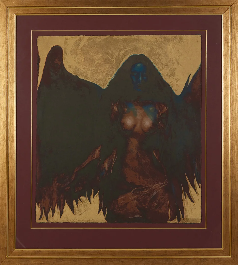 JAN NALIWAJKO. Ängel, signerad J. Naliwajko, 193/360, färglitografi. — Engravings & Prints — Stockholms Auktionsverk Magasin 5