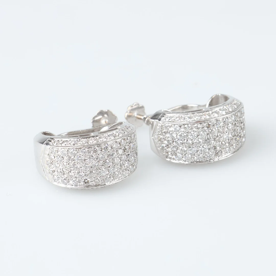 DIAMANTÖRHÄNGEN, 18K vitguld, skruvmekanism. — Earrings — Stockholms Auktionsverk Helsinki