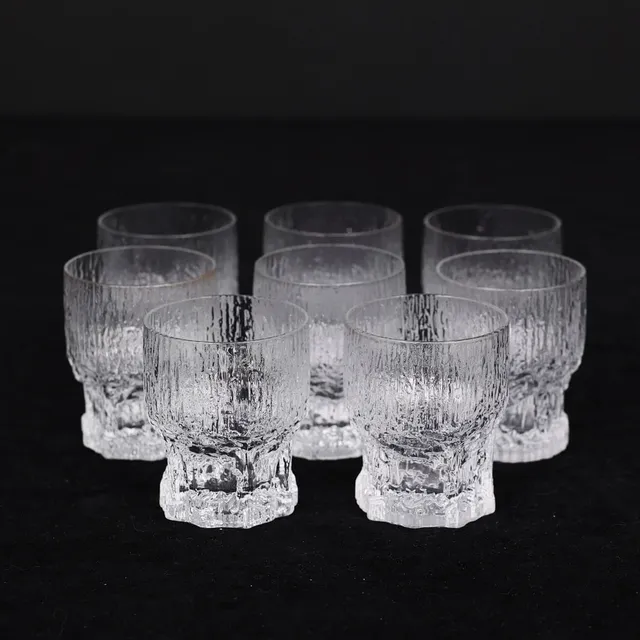 TAPIO WIRKKALA. Snapsglas, 8 stycken Aslak, Iittala, Finland.