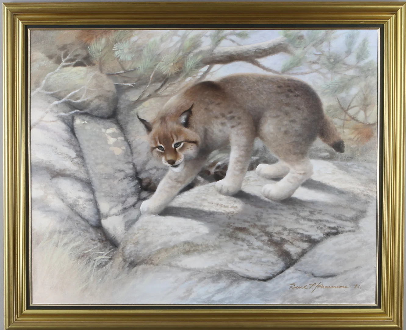 RUNE JOHANSSON. Lokatt, olja på duk, signerad samt daterad -91. — Paintings — Auktionshuset Kolonn
