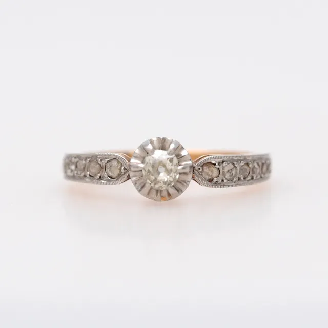Solitaire ring, mid 20th Century.