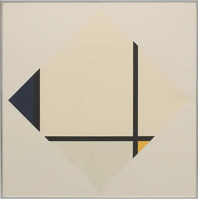 PIET MONDRIAN. EFTER. Geometrisk komposition, signerad PM, daterad 25.