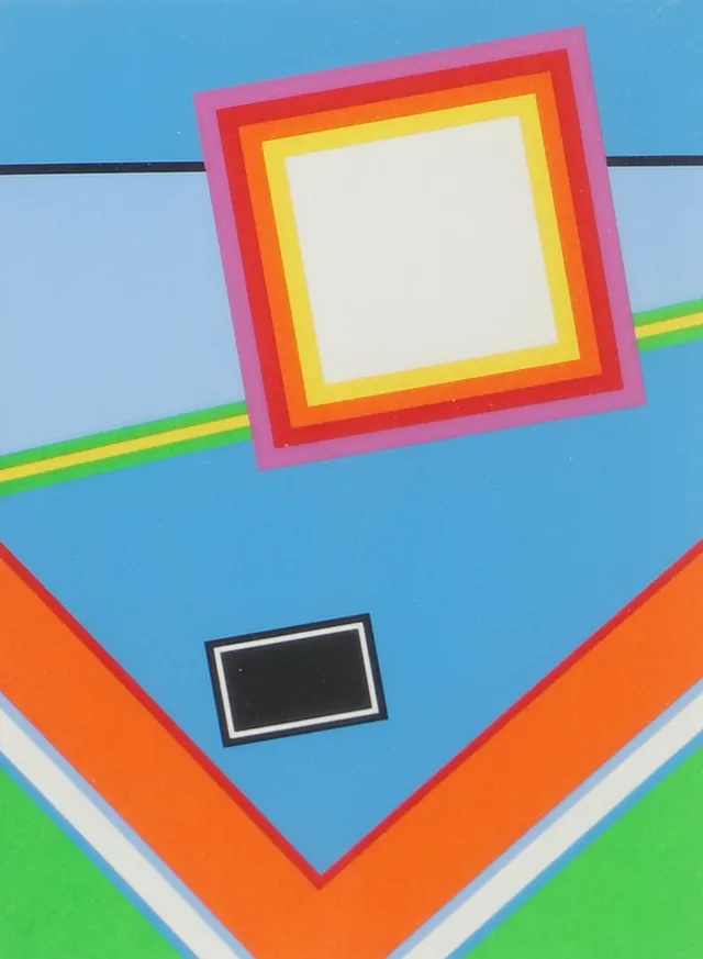 PETER FREUDENTHAL. Komposition, färglitografi, signerad 1988.
