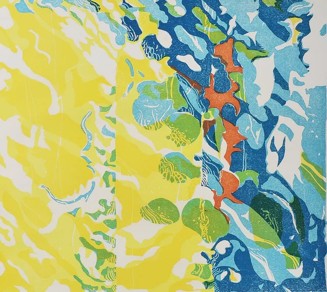 LARS STENSTAD. Träsnitt, "Solljus och Vindil", signerad numrerad 35/160, daterad 1977.