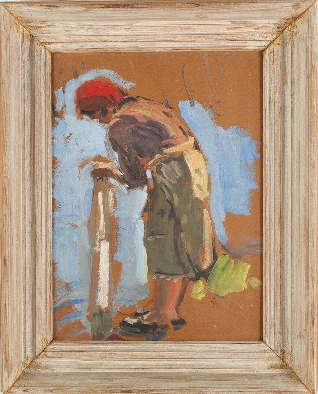 WILHELM SMITH. TILLSKRIVEN. Skiss, olja på pannå, intygad a tergo av Gustaf Smith.