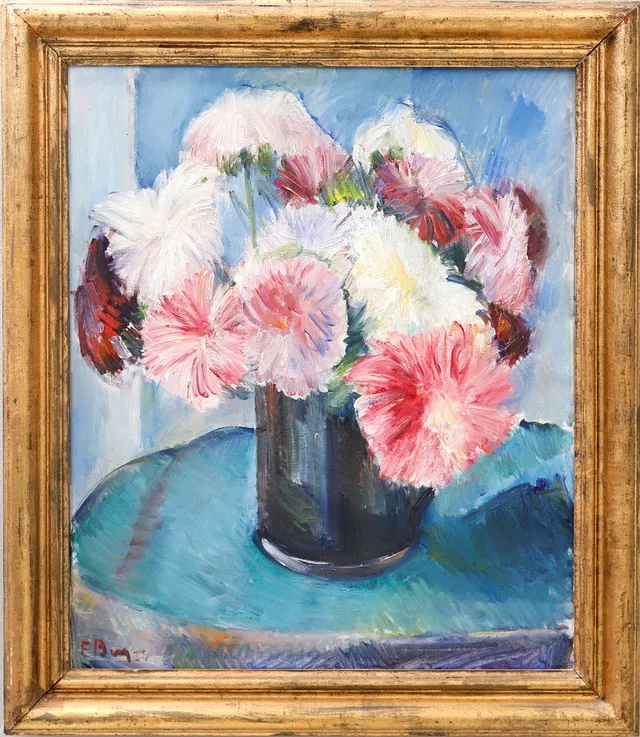 FRANS BERG. Blomsterstilleben, olja på duk, signerad och 1933.