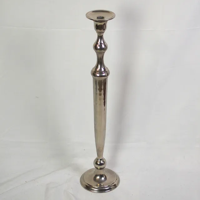 GROSSER KERZENLEUCHTER, METALL, VERSILBERT, UM 1950, HÖHE: CA. 71,5 CM.