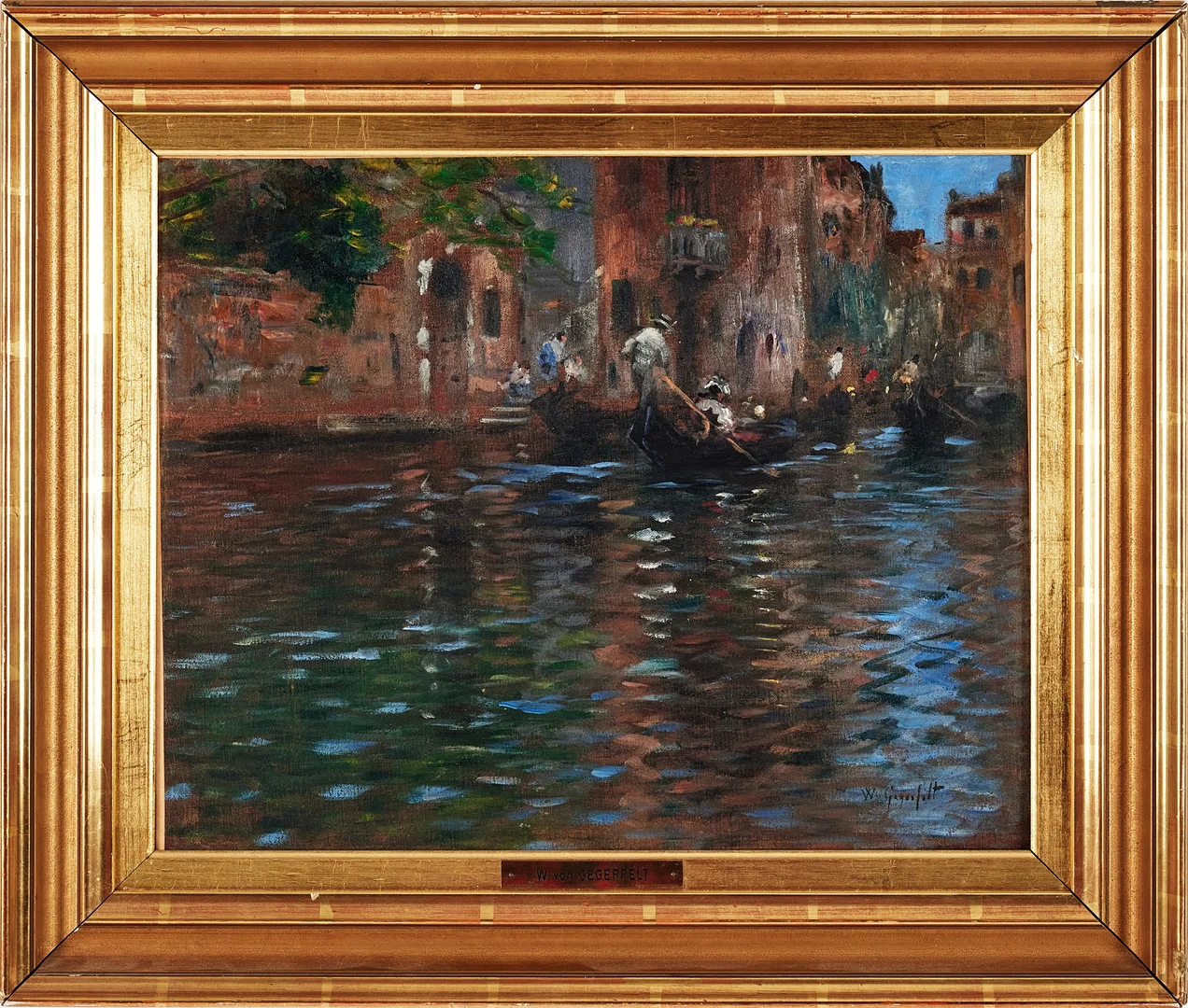 WILHELM VON GEGERFELT. Kanalmotiv, Venedig. — Paintings — Stockholms Auktionsverk Magasin 5