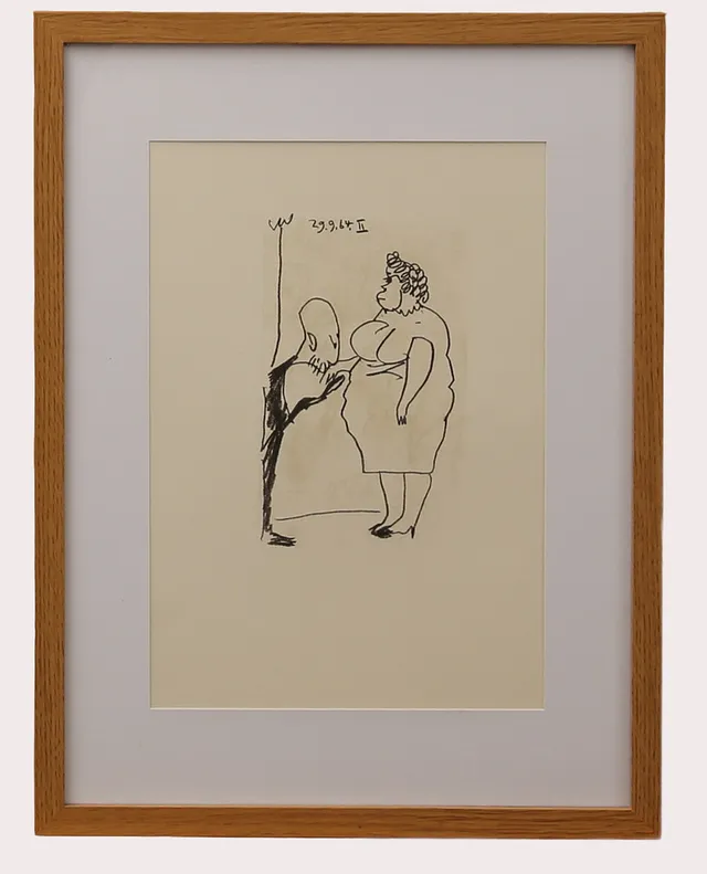 PABLO PICASSO. Efter, litografi , märkt 29.9.64 II ur "LE GOUT DU BONHEUR" , Schünemann år 1970. Nr 403.
