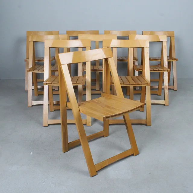 ALDO JACOBER. 10 Klappstühle von Aldo Jacober für Alberto Bazzani, Italien, 1960er Jahre.