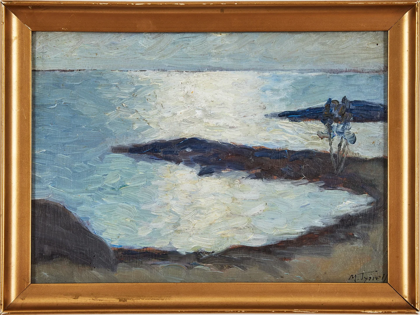MÄRTHA TYNELL (1865-1930). Havsutsikt med månljus. — Paintings — Stockholms Auktionsverk Fine Art