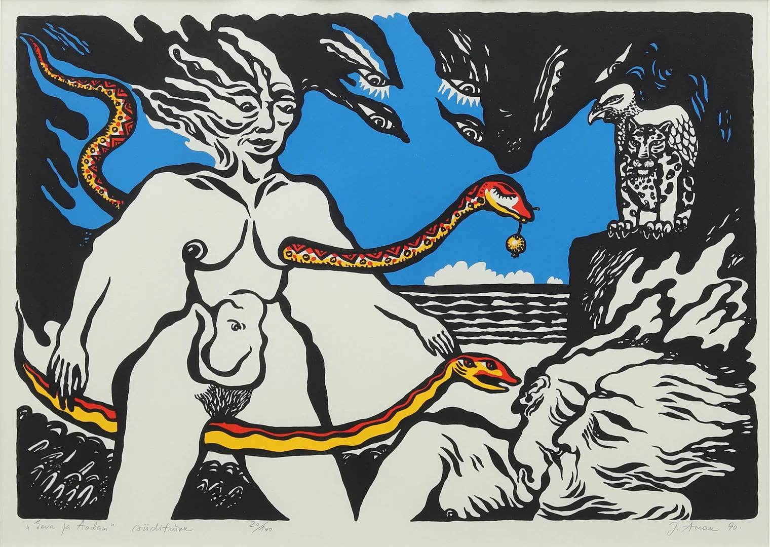 JÜRI ARRAK (1936-2022). Betitlad, litografi nr 21/100, signerad och daterad -90. — Engravings & Prints — Garpenhus Auktioner