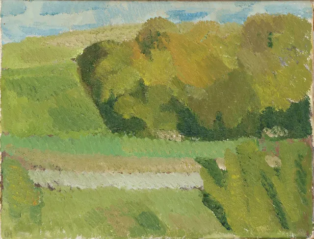 ULRIK HOFF (1938-2023). Landskabsmotiv, olie på lærred, signeret og dateret 1969.