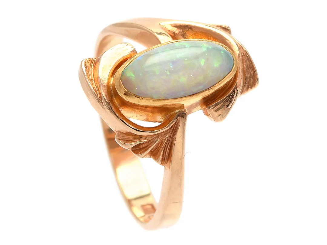 ATELJE TEBOON, ring, 18K guld, opal, Nyköping 2012, stl 19,25 mm, vikt 7,3 g, skadat originaletui. — Smycken/Ring — Kaplans