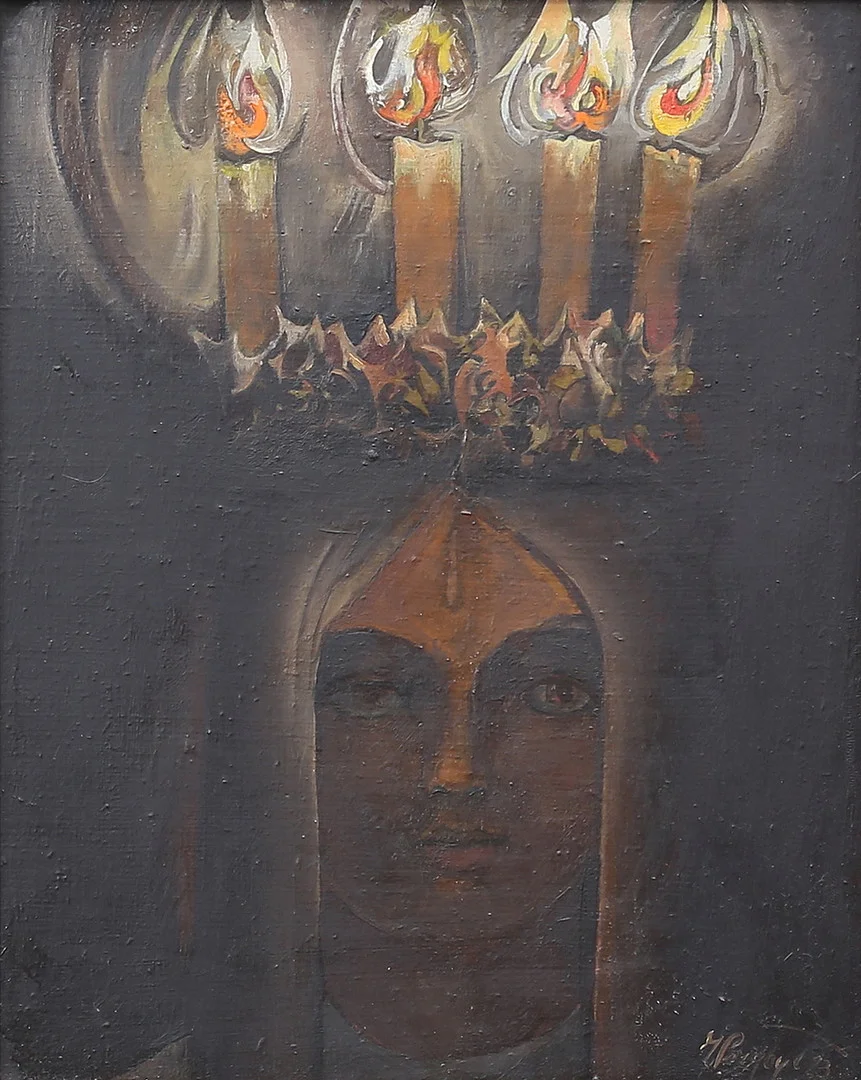 JERZY PRZYBYL (JAN POL). Lucia. Olja på pannå, signerad och daterad -83. — Paintings — Auktionshuset Thelin & Johansson