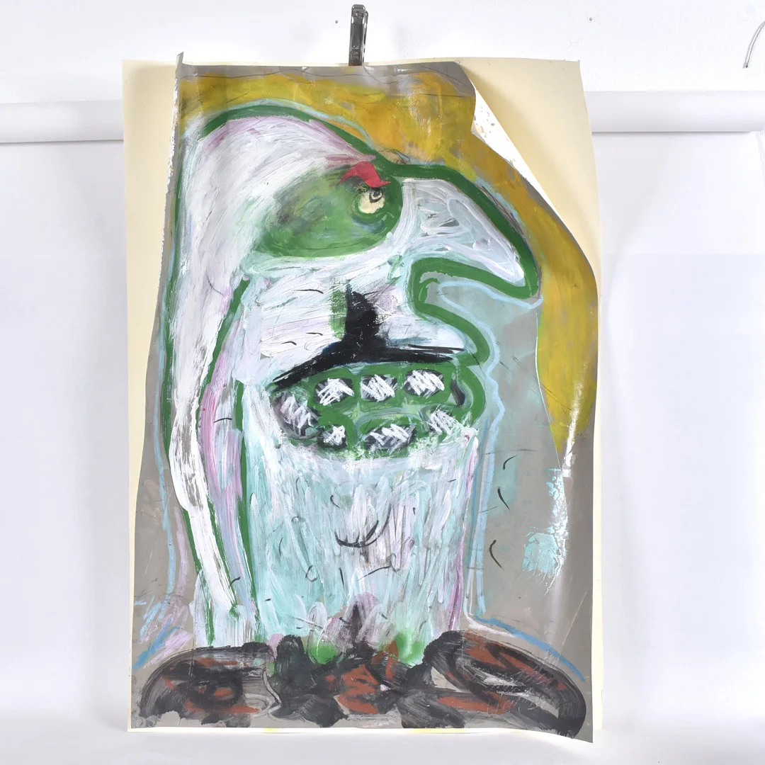 PETER WAHLBECK. Blandteknik med collage. — Paintings — Halmstads Auktionskammare