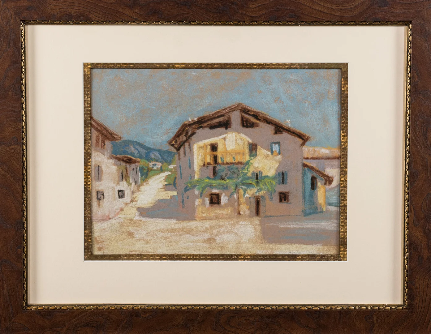 OIDENTIFIERAD KONSTNÄR. By i bergen, otydligt signerad samt daterad, pastell. — Paintings — Stockholms Auktionsverk Helsinki
