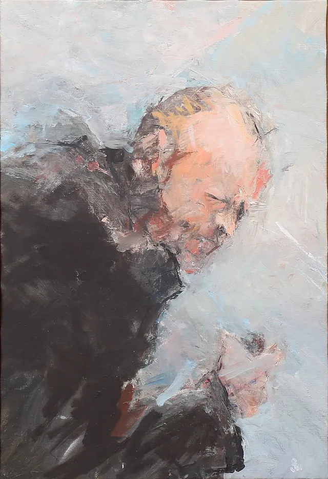 JAN WIBERG. "Nicken II". olja på duk, monogramsignerad.