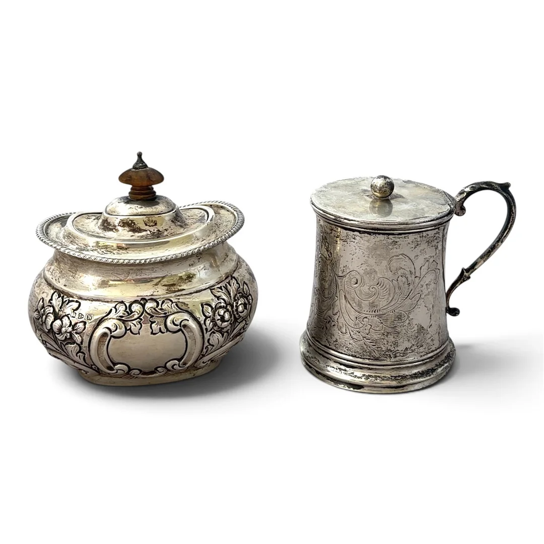 SILVER SUGAR BOWL AND MUSTARD POT. — Silver — Griffin’s Auctioneers