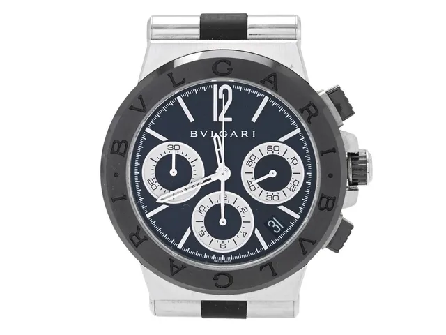 BVLGARI, Diagono, Cal 080 TEMA, Verk nr. 635634, Serie nr. MP 2891, Ref nr. DG 37 SC CH, kronograf, herrur, 37 mm, stål/keramik, automatisk, safirglas, datum, integrerat gummiband, originalspänne i stål, cert, augusti 2019, box (skadad).