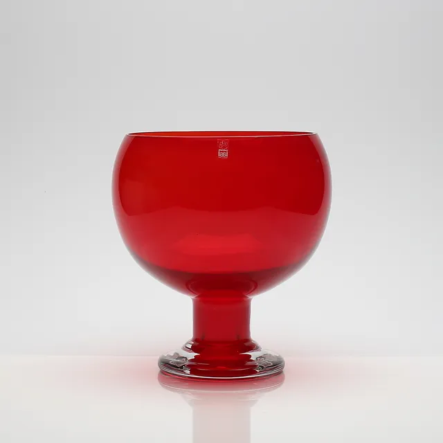 ERKKITAPIO SIIROINEN. Bålskål, "Old King Cole", glas, Riihimäen Lasi, ca 1970-tal.