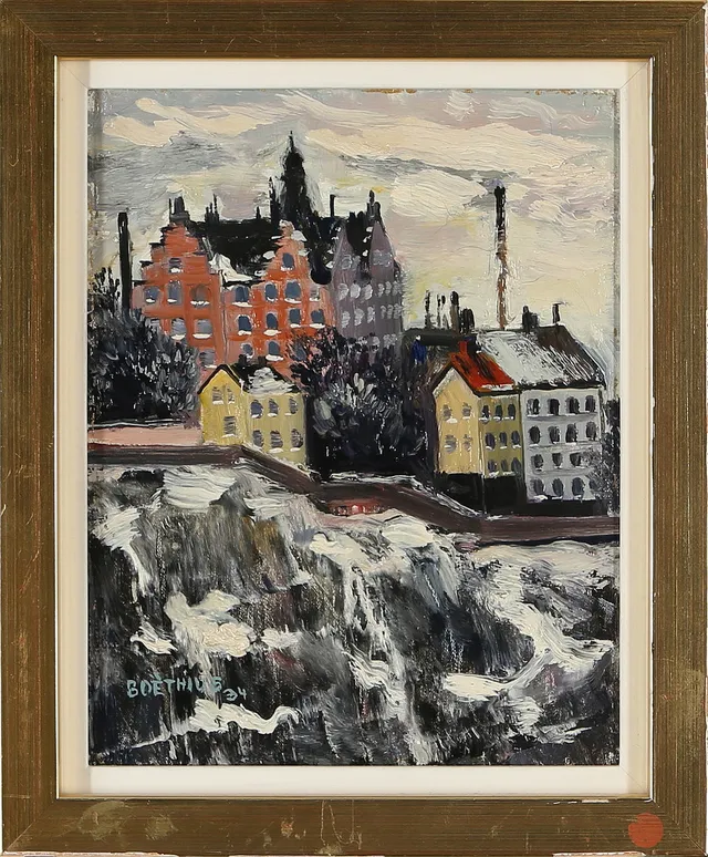 LARS BOETHIUS. Södermälarstrand, olja på duk, signerad och daterad -34.