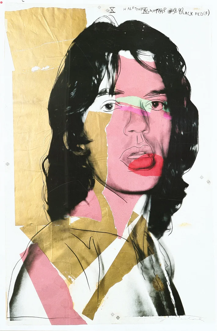 ANDY WARHOL (1928-87). EFTER. Offset litografi, portræt af Mick Jagger efter originalen fra 1975. — Engravings & Prints — Palsgaard Kunstauktioner