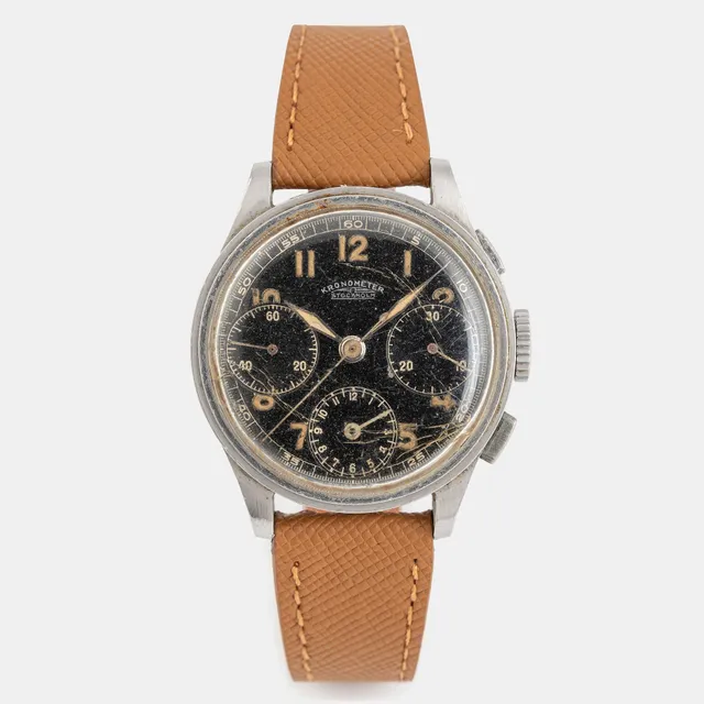 Kronometer Stockholm, "Gilt Dial", kronograf, ca 1940.