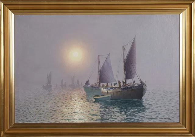 JOHAN OSSIAN ANDERSSON (1889-1975) Motiv med båtar.