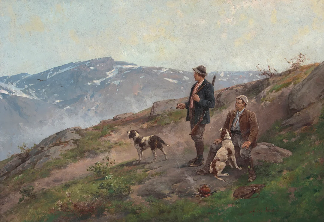 Ender, Axel — Jegere på fjellet — Kunst/Maleri — Blomqvist