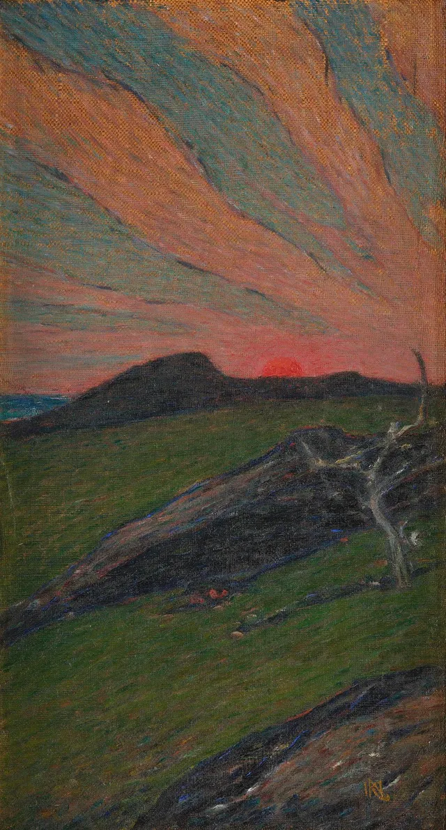 Karl Nordström, "Solnedgång, Bohuslän".