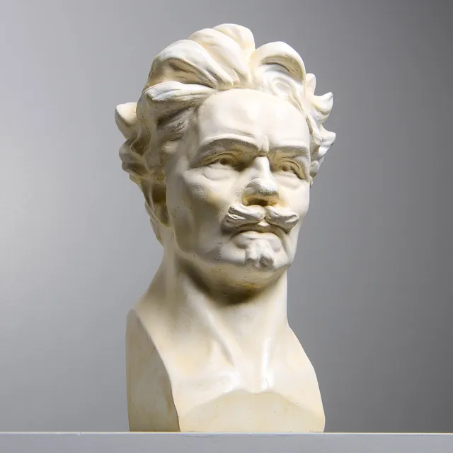CARL ELDH. EFTER. Byst, August Strindberg, gips, 1900-tal, osignerad.