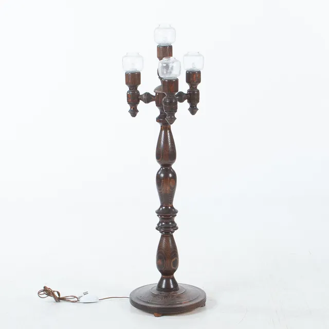 GOLVLAMPA, betsad fur, 70-tal.