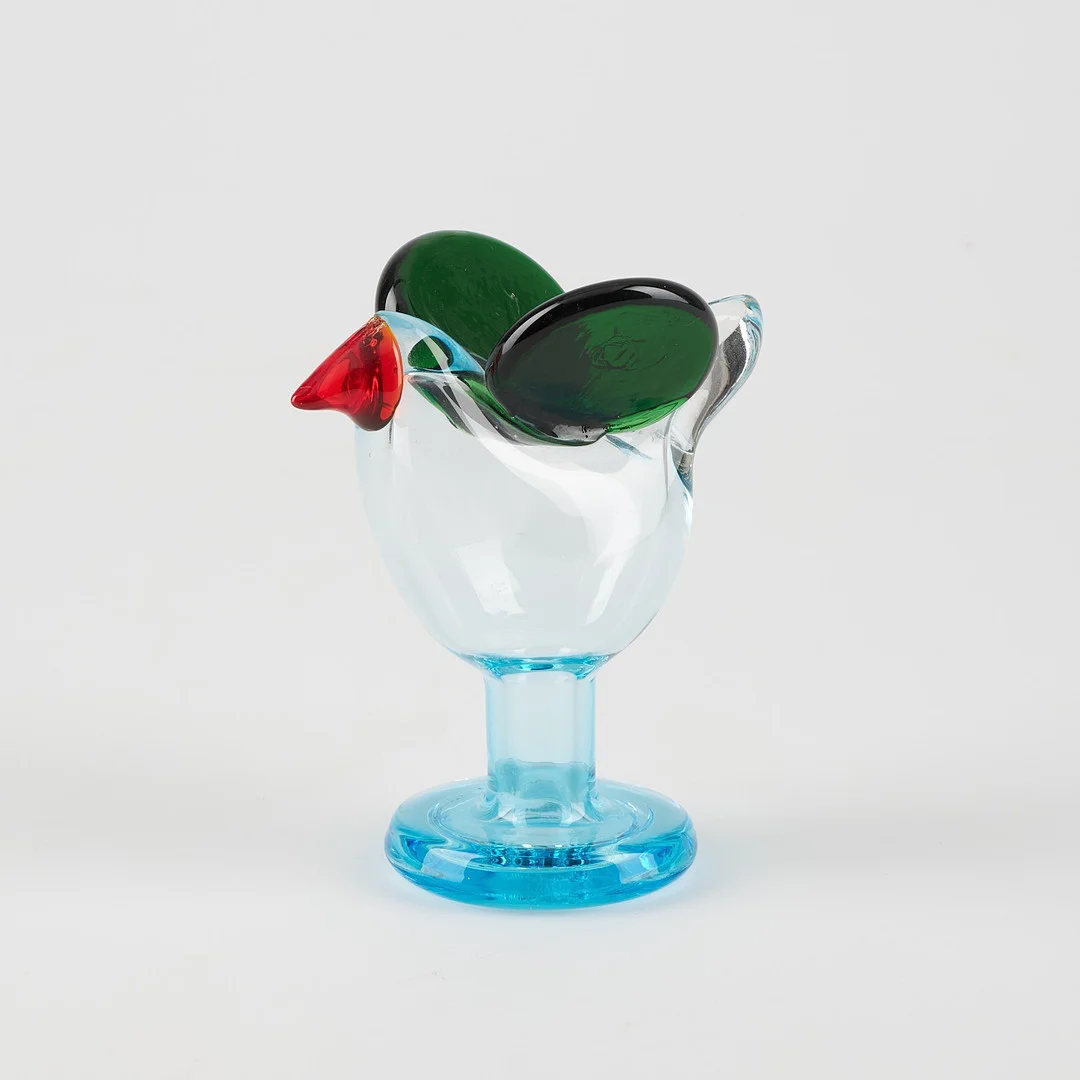 OIVA TOIKKA. GLASFÅGEL, "Sieppo", flugsnappare på fot, modell/försök, osignerad, Nuutajärvi Notsjö 1970-tal. — Art glass — Stockholms Auktionsverk Helsinki