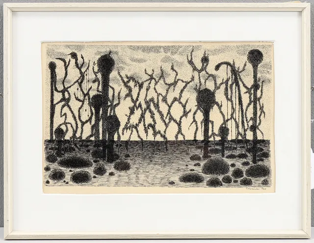 GUNHILD KULANDER. Blandteknik, signerad 1960.