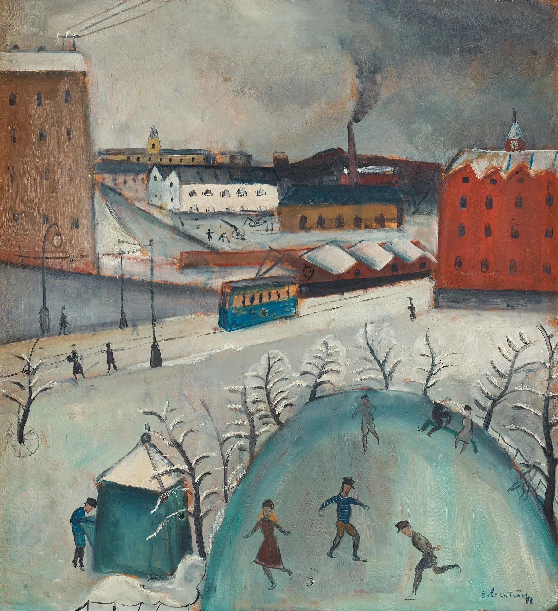 Eric Hallström, "Skridskobanan" (från Söder). — Bukowskis